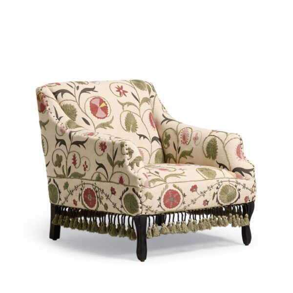 Tarma Sheki Cotton Armchair - Olive