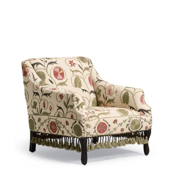 Tarma Sheki Cotton Armchair - Olive